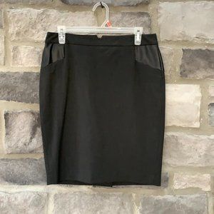 Dark grey skirt with leather detail